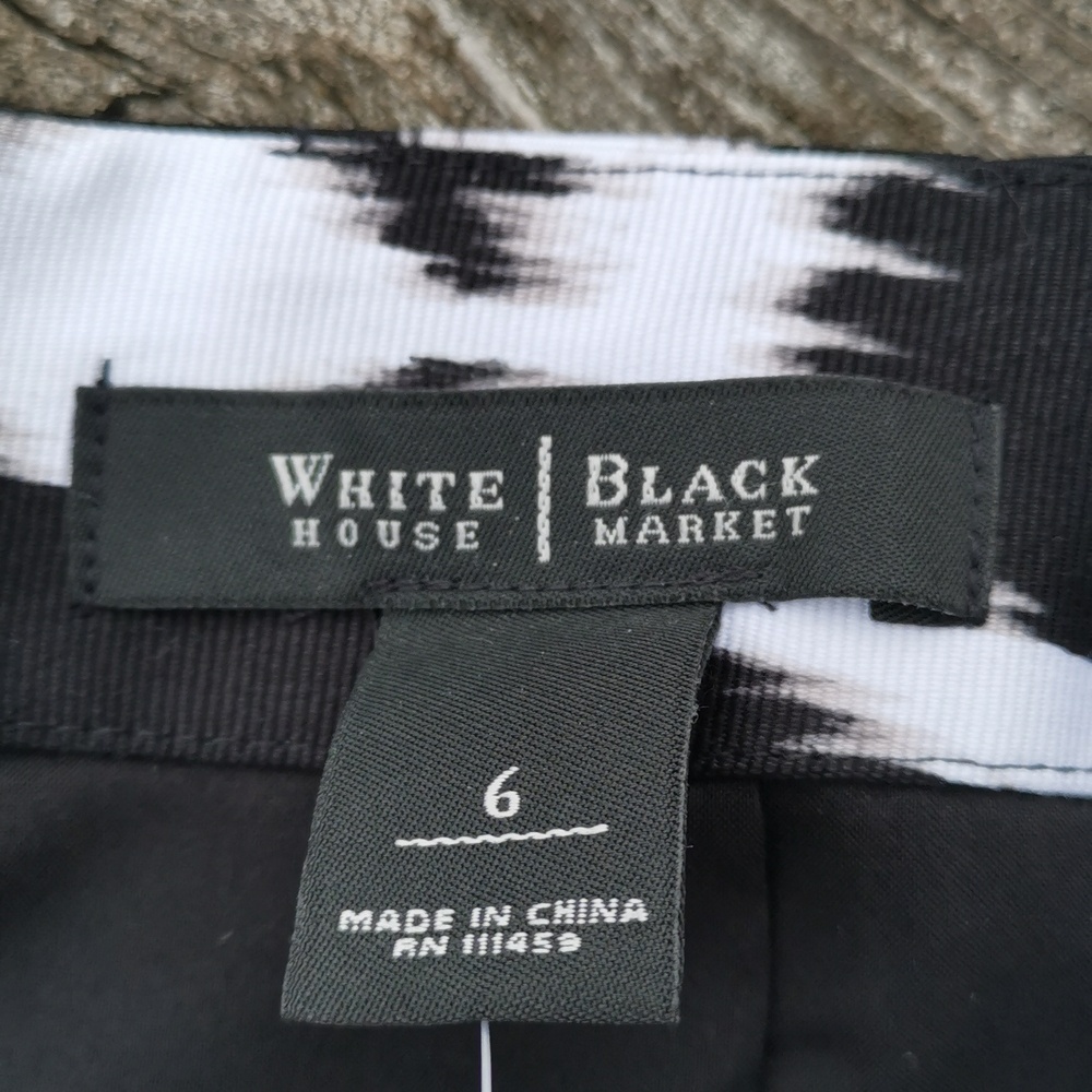NWT Whitehouse Blackmarket damask mini pencil skirt with side embroidery  Size 6 - Picture 2 of 7